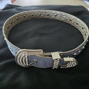 Woman's size S Kathy Van Zeeland light blue belt with embellishments